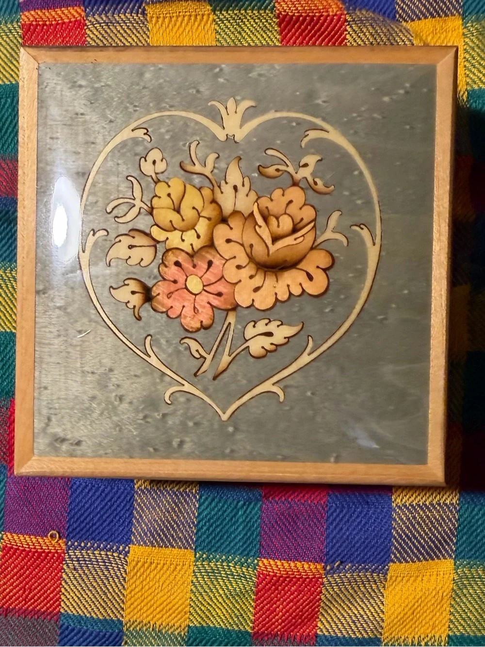 Wooden Musical Box Inlay Made in Italy